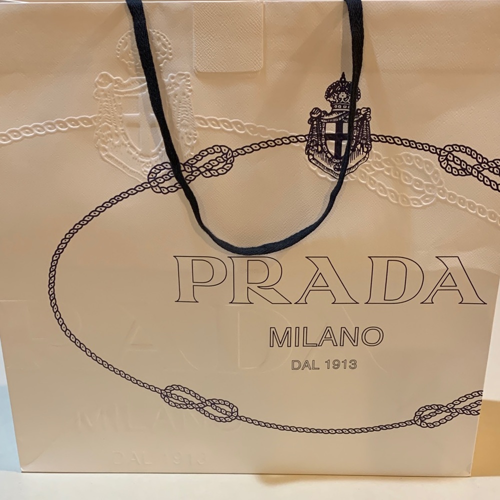 Prada Beige Shopping Bag with Black Accents
